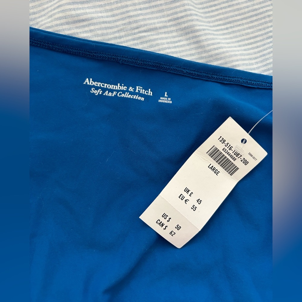NWT Abercrombie long sleeve blue bodysuit soft af collection large - Picture 3 of 5
